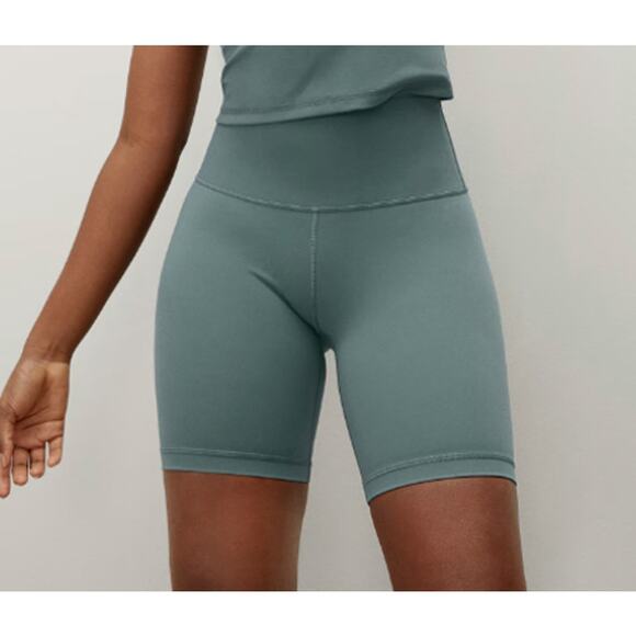 Everlane Womens The Perform Bike Short Small Juniper Green High Waist NWT - Picture 1 of 7